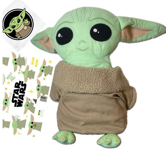 STAR WARS BABY YODA 17’ PLUSHIE MANDALORIAN LARGE COLLECTIBLE KAWAII  LUCAS FILM - Picture 1 of 11